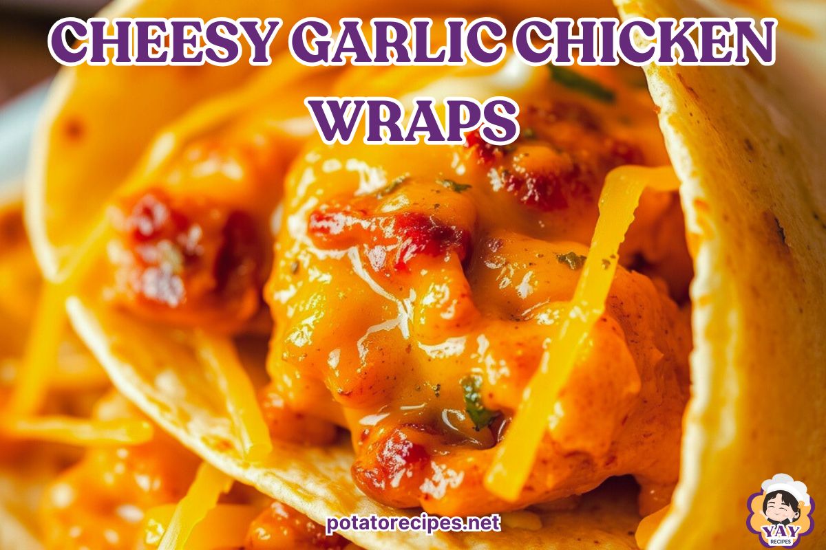 Cheesy Garlic Chicken Wraps - yay recipes cover