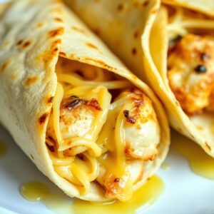 Cheesy Garlic Chicken Wraps